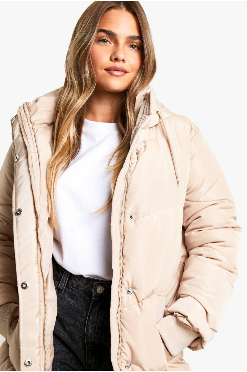 Puffer Petite з капюшоном максимальної довжини
