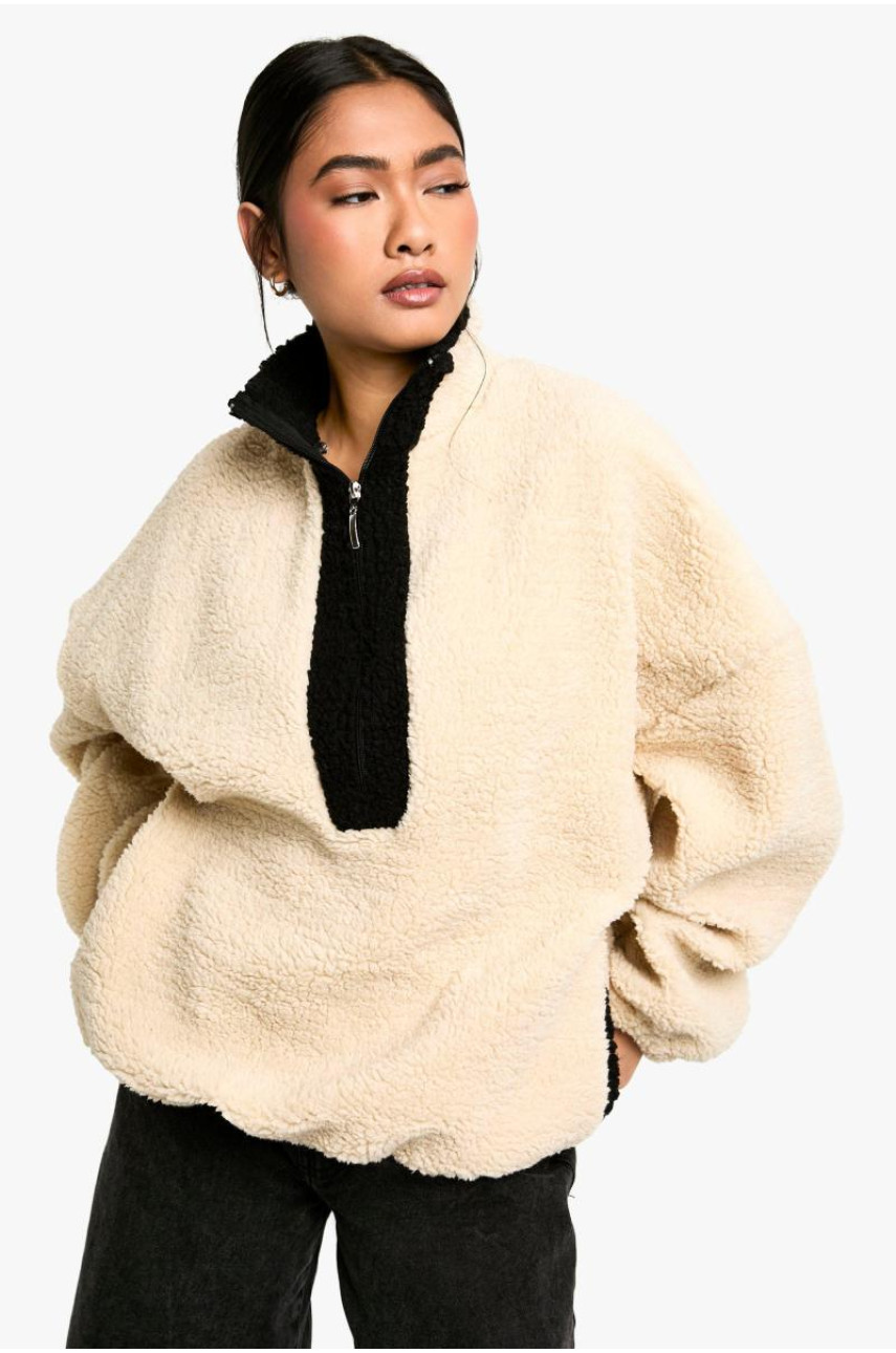 Великий світшот Borg з нейлоновими деталями на половину блискавки