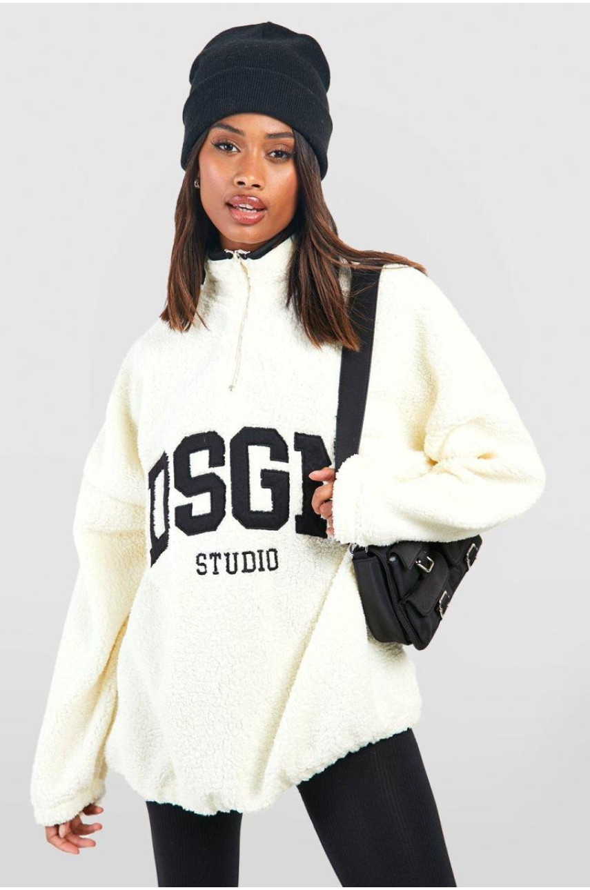 Великий світшот Dsgn Studio Applique Borg Half Zip