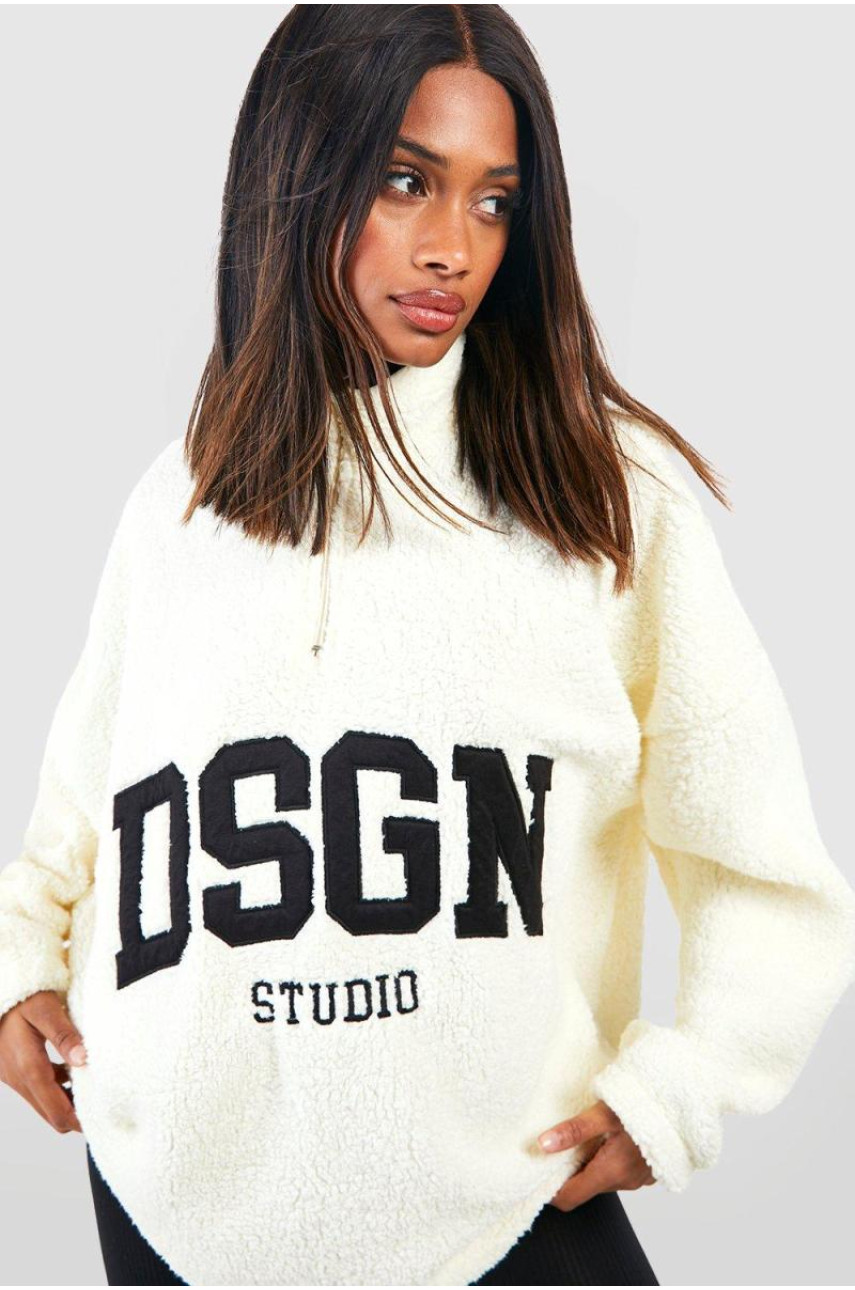 Великий світшот Dsgn Studio Applique Borg Half Zip