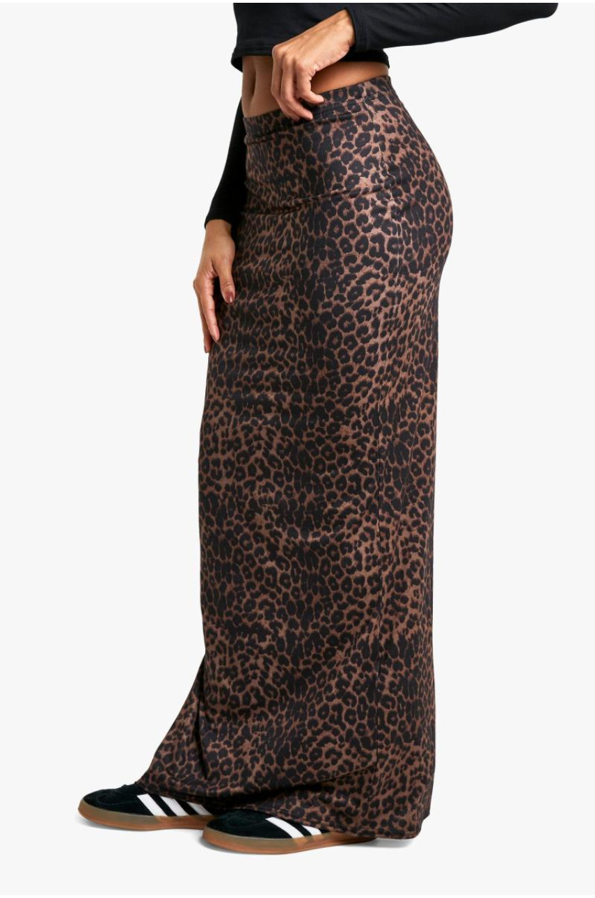 СПІДНИЦЯ МАКСІ З ЛЕОПАРДОВИМ ПРИНТОМ