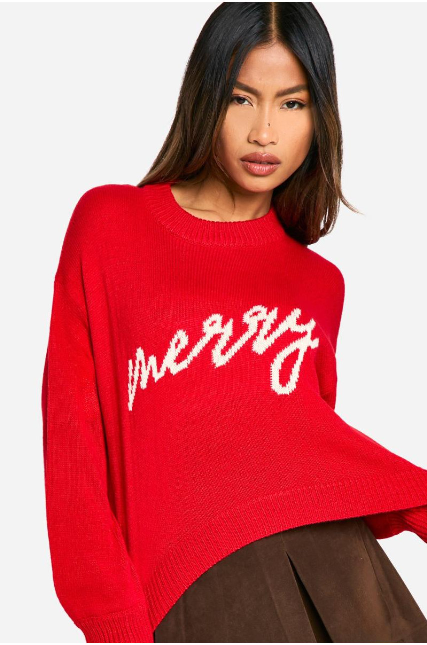 Величезний джемпер Merry Slogan Christmas