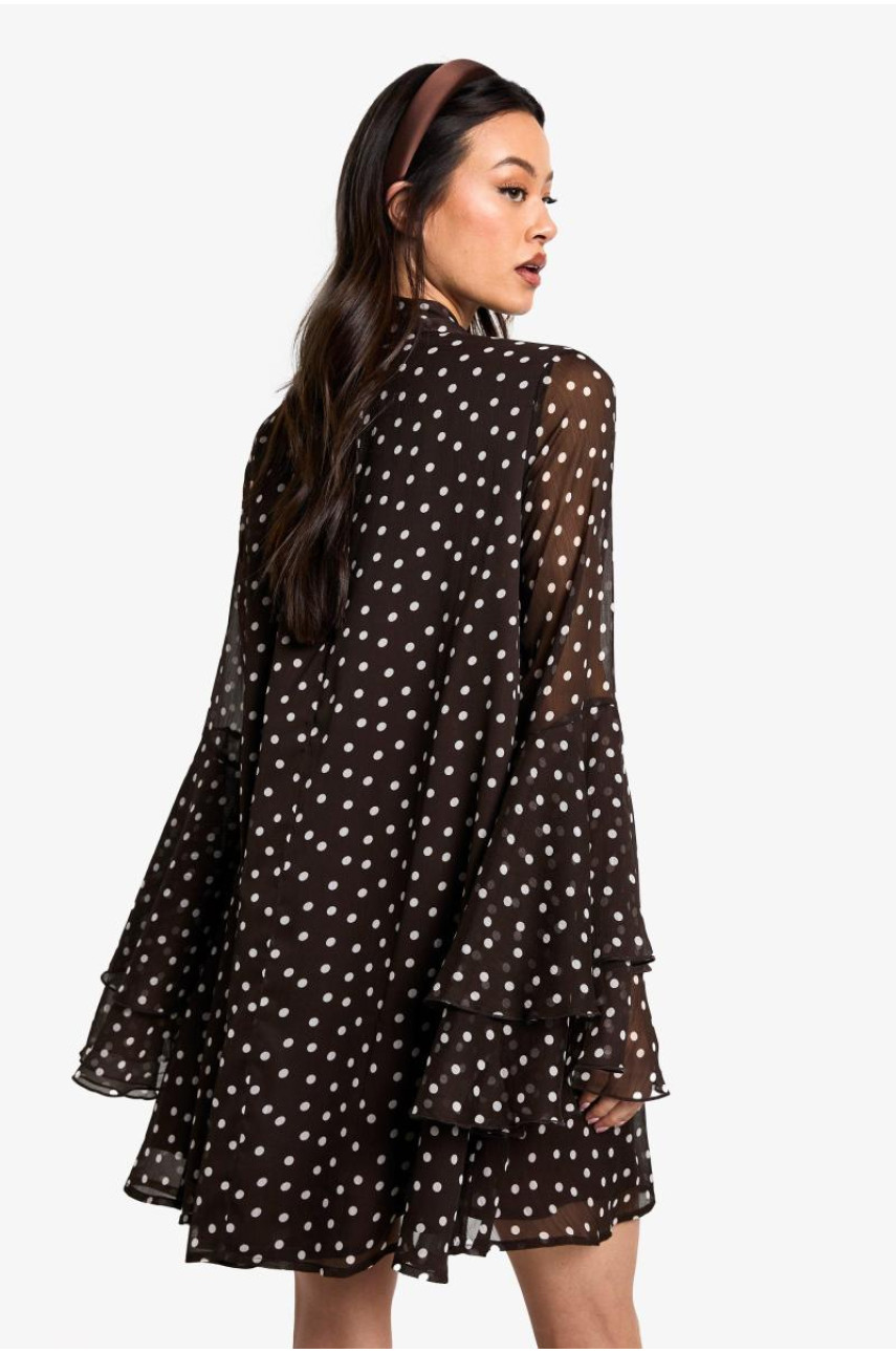 Високе плаття з шифоновим рукавом Полкадота