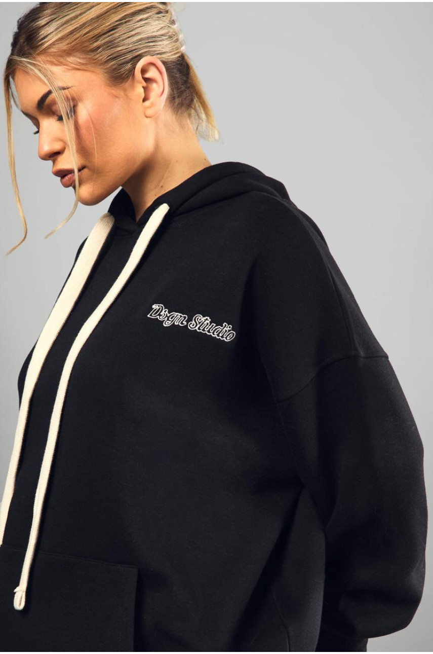 Худі великого розміру Dsgn Studio з вишивкою, контрастним шнурком