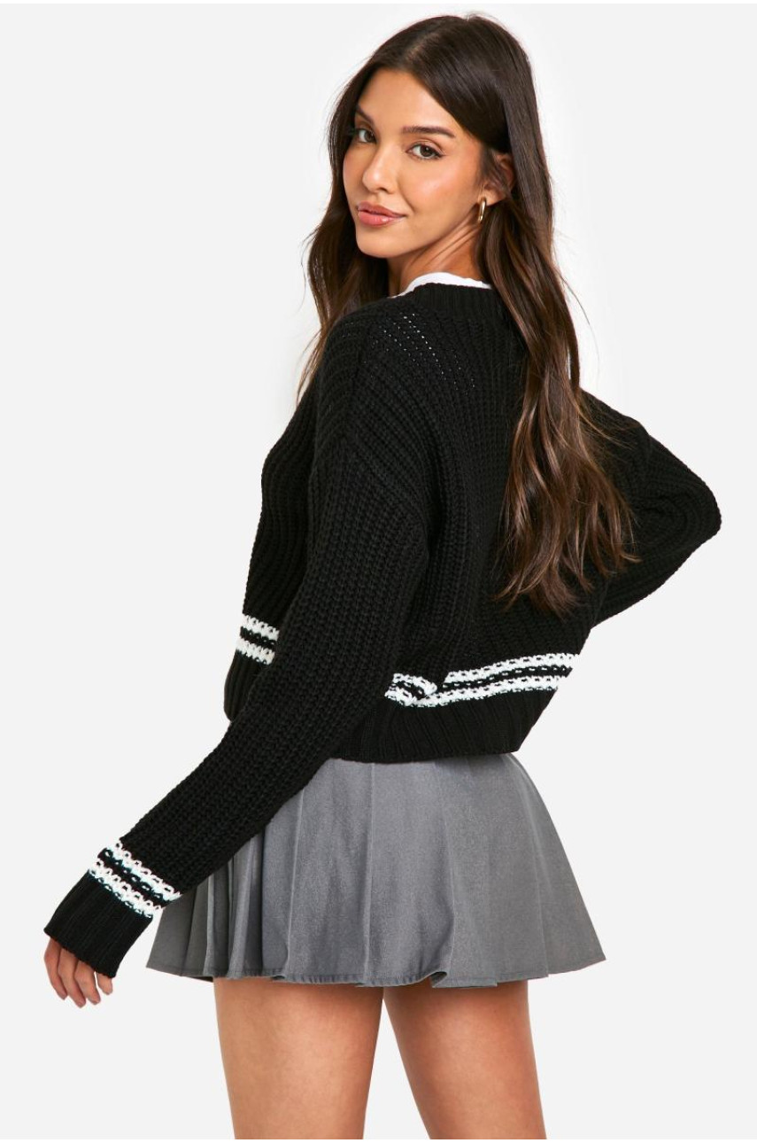 Крупний в’язаний кардиган у смужку