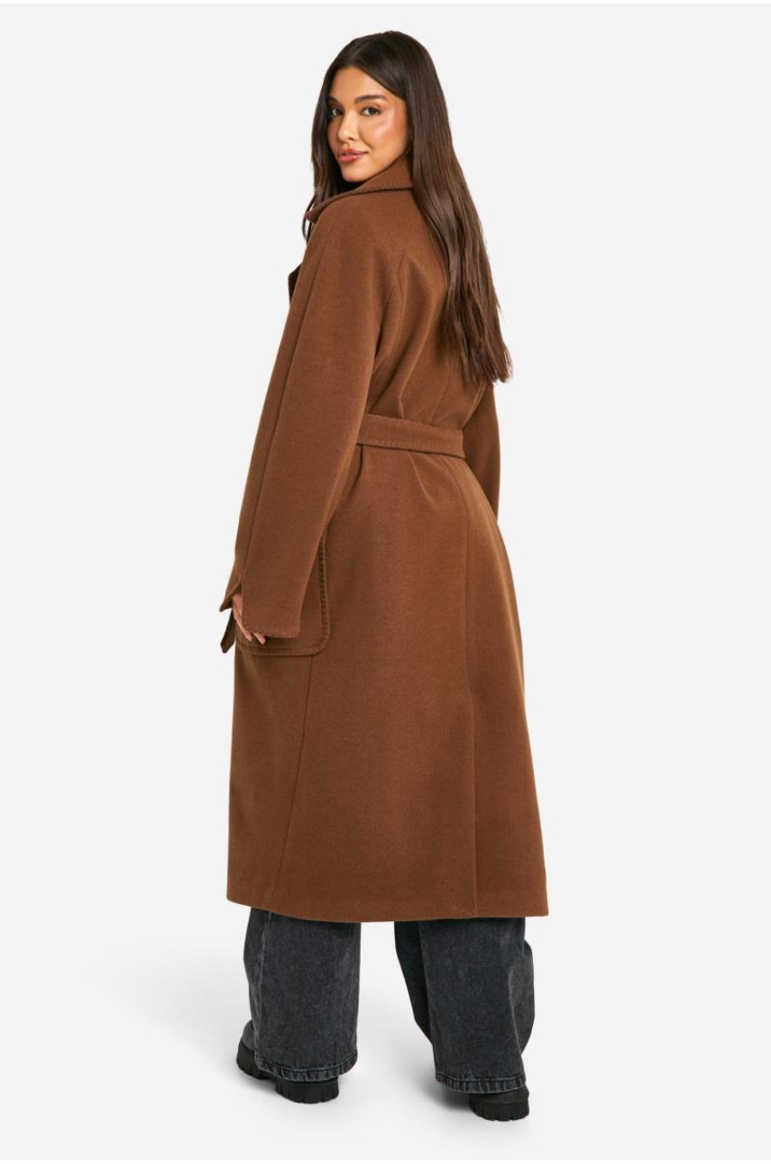 Вовняне пальто з поясом