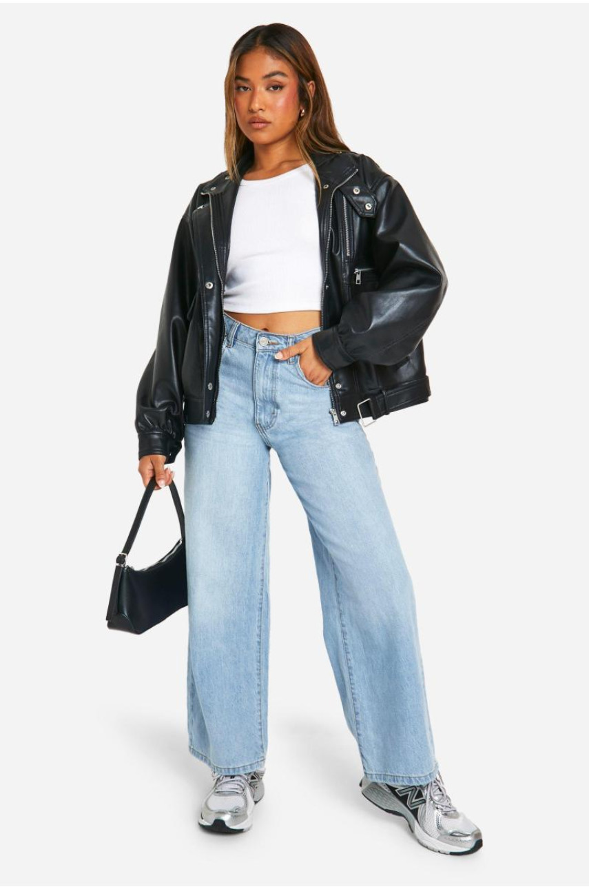 Маленька куртка-бомбер зі штучної шкіри