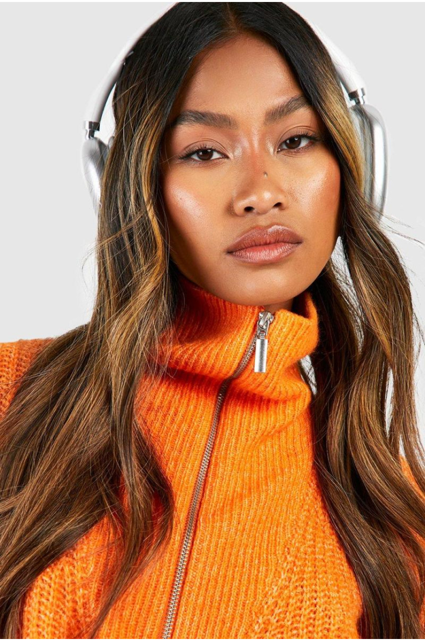 Широкий м'який трикотажний джемпер на півзастібці