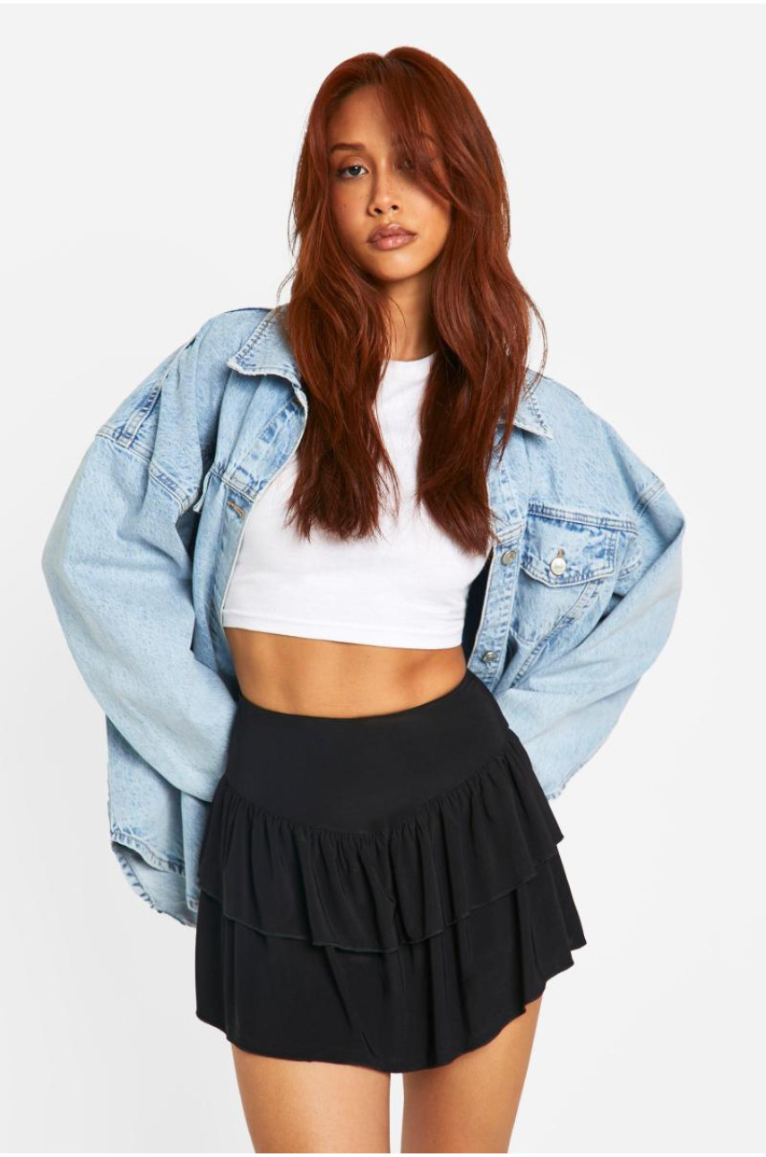 Облягаючі шорти з рюшами