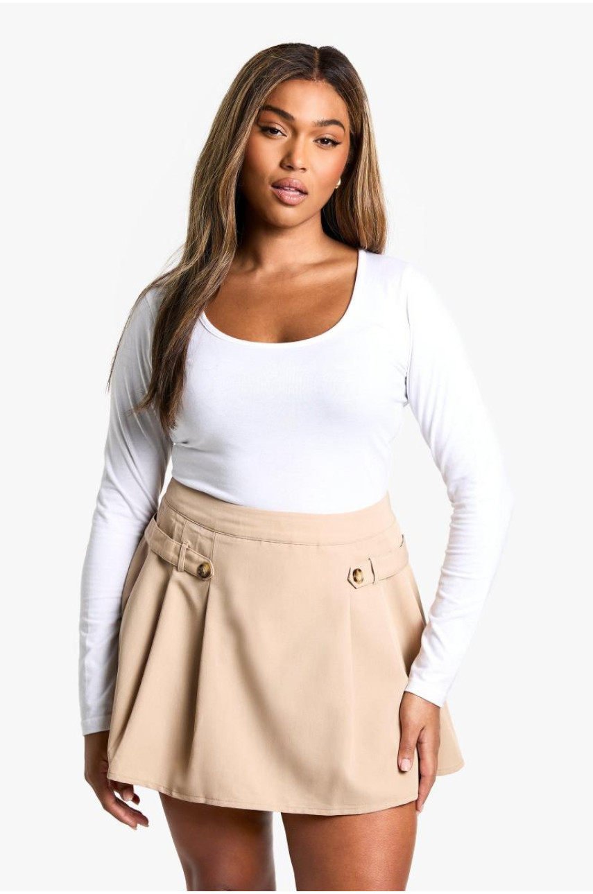 Плісирована міні-спідниця з ґудзиками