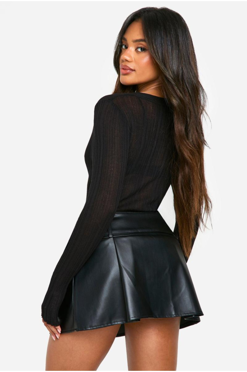 Міні-спідниця з поліуретановим поясом