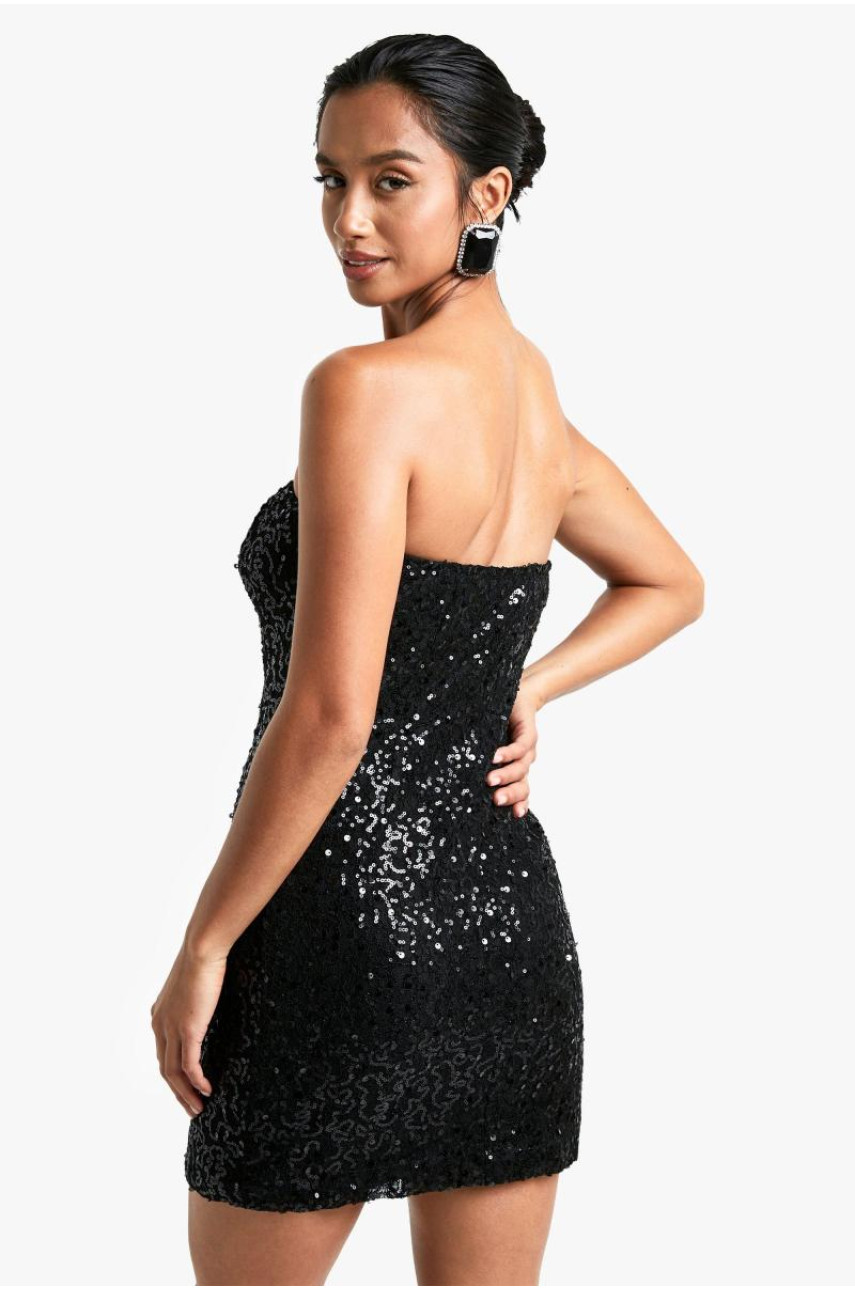 Маленька мереживна міні-сукня-бандо з блискітками