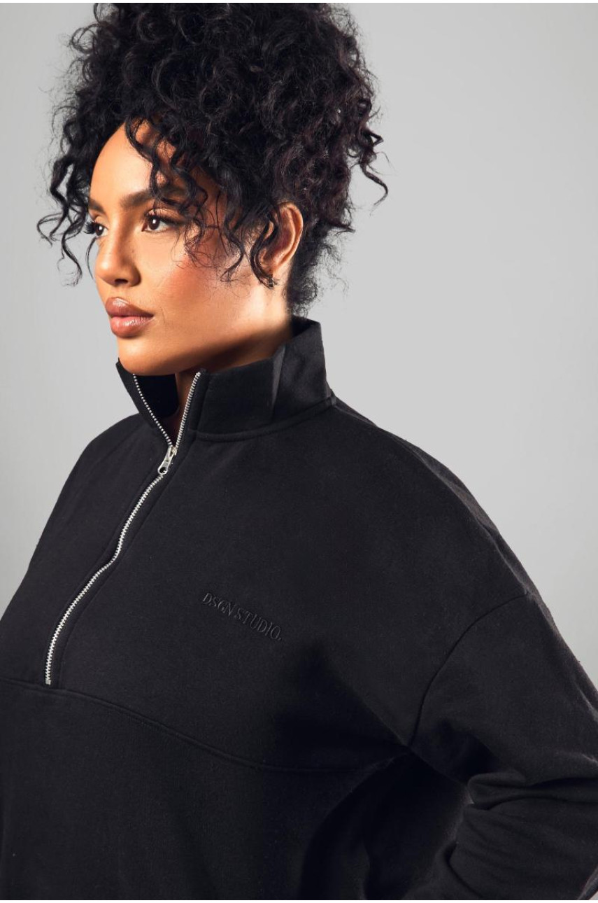 Великий світшот Dsgn Studio з вишивкою на половину блискавки