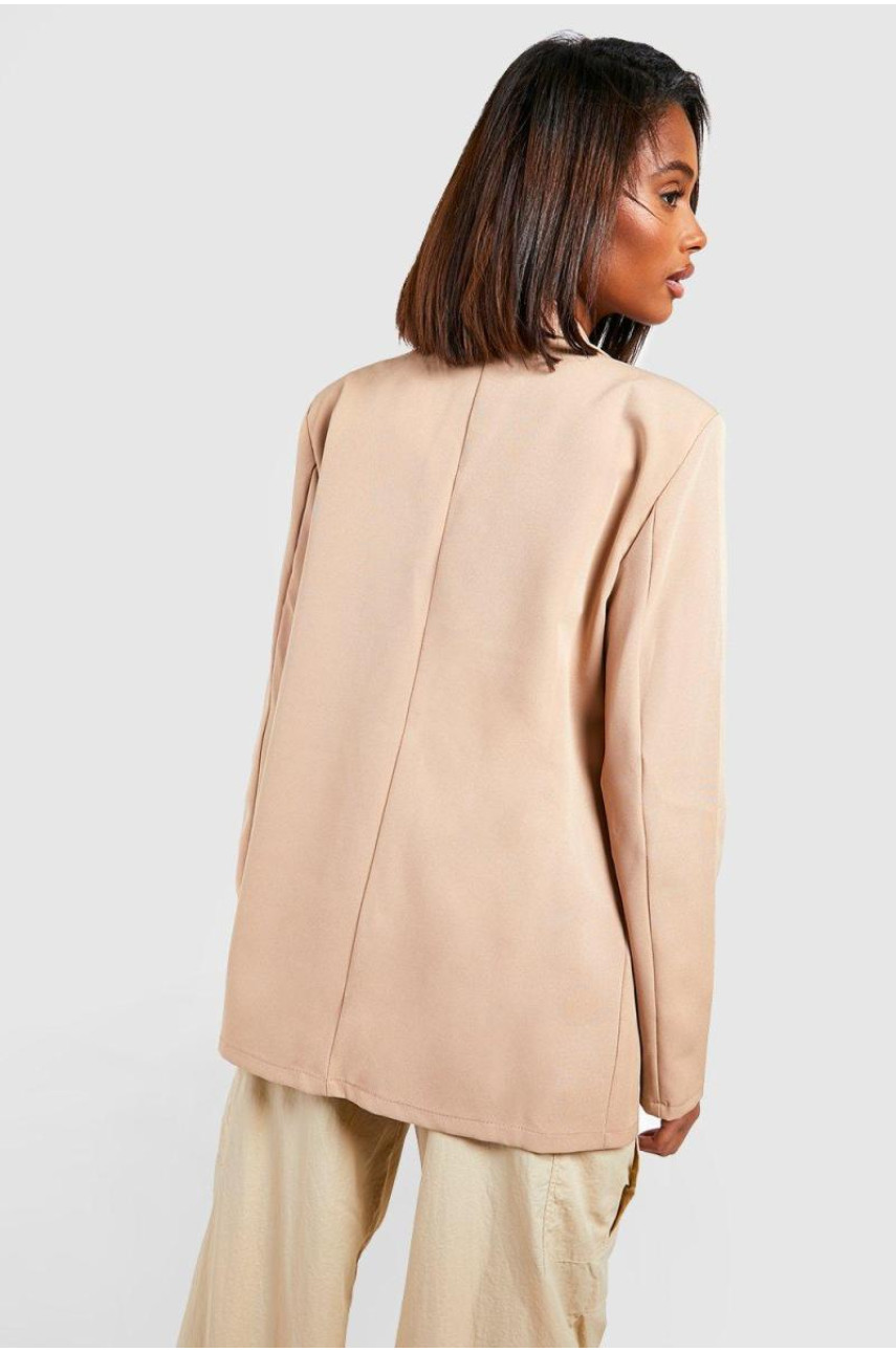 Базовий тканий однобортний піджак із глибоким лацканом