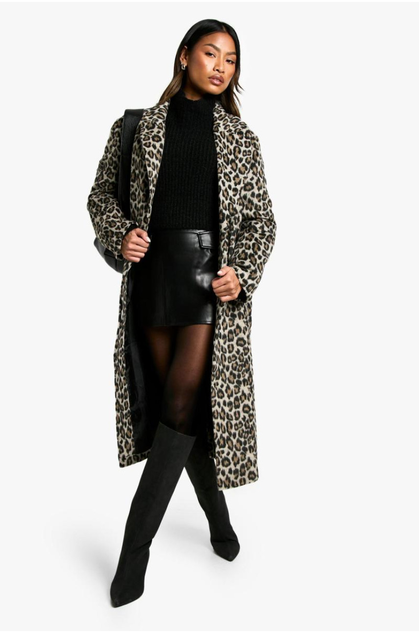 Леопардове пальто з подовжною вовною