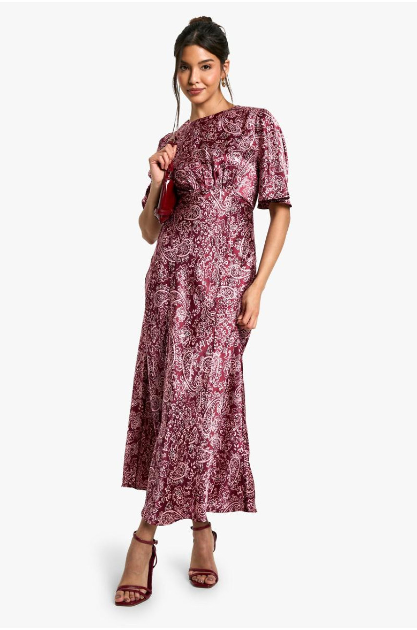 Атласна сукня Midaxi з рукавом 