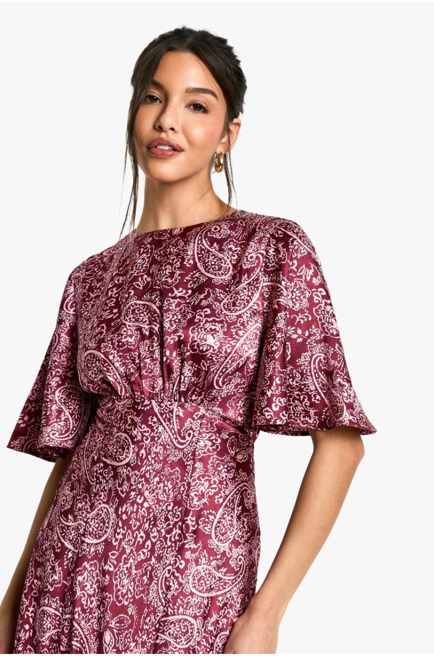 Атласна сукня Midaxi з рукавом 