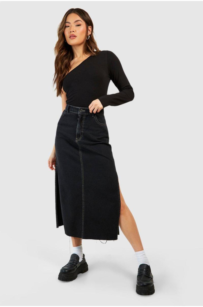 Чорне боді на одне плече