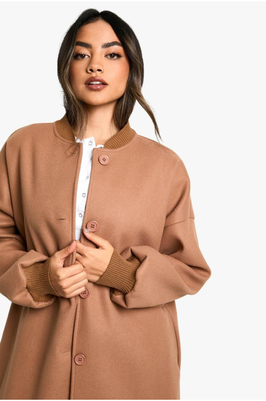 Вовняний максі-бомбер