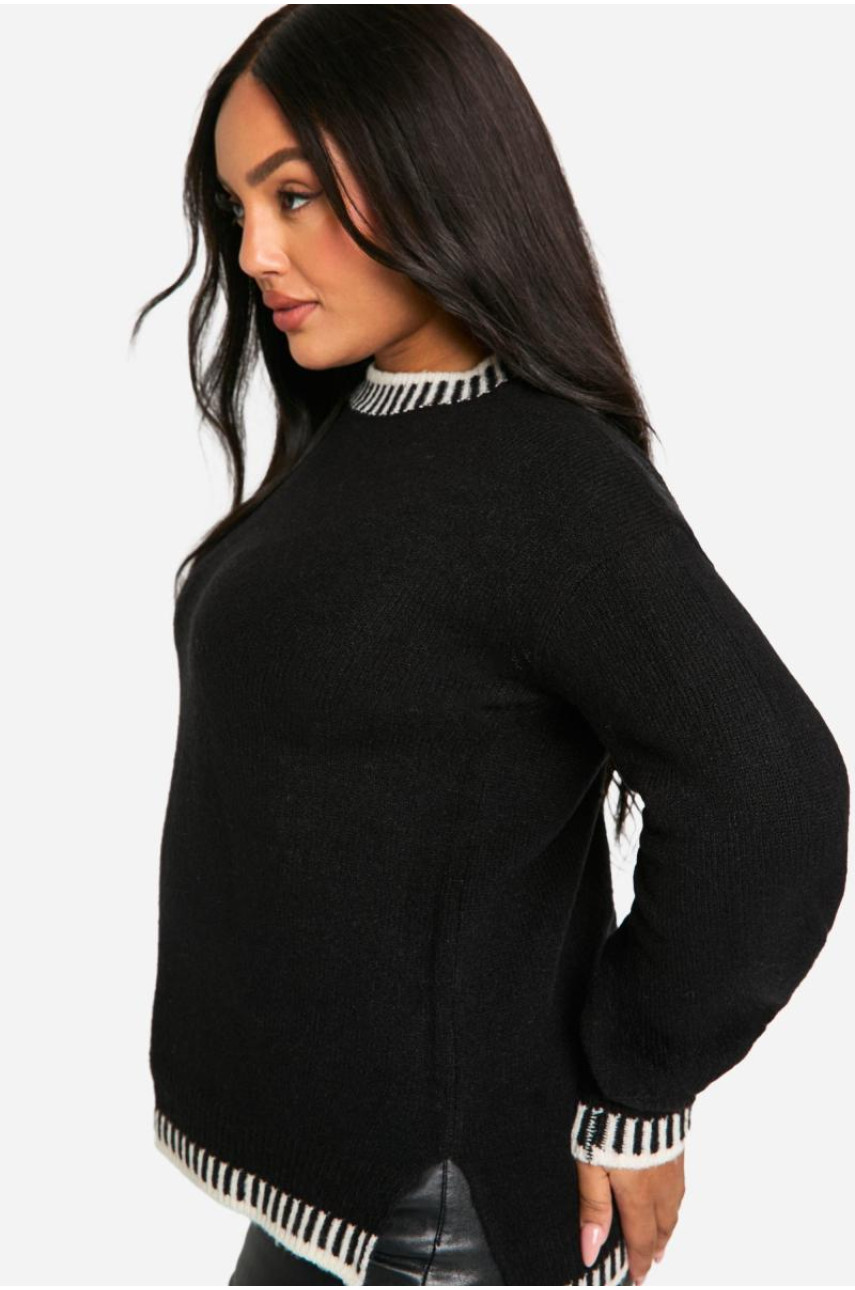 Плюс преміальний джемпер з контрастною обробкою