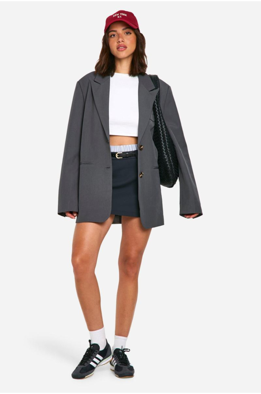 Однобортний довгий блейзер вільного крою