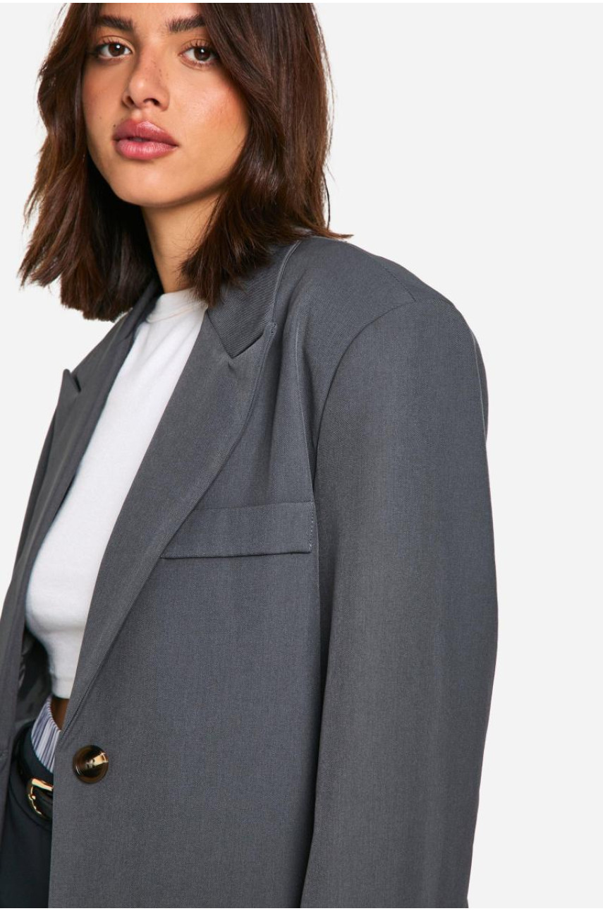Однобортний довгий блейзер вільного крою