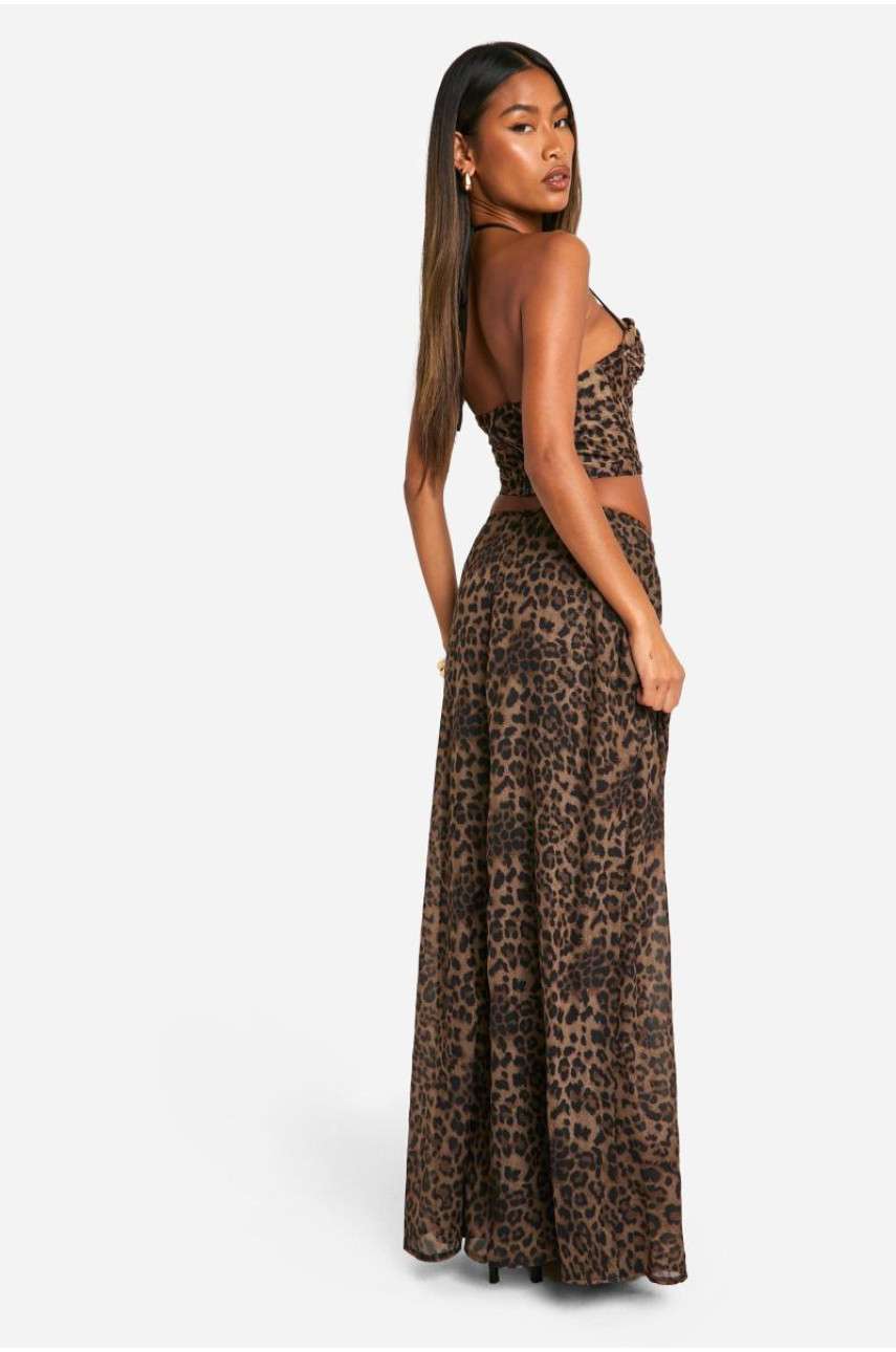 Спідниця максі з леопардовим принтом