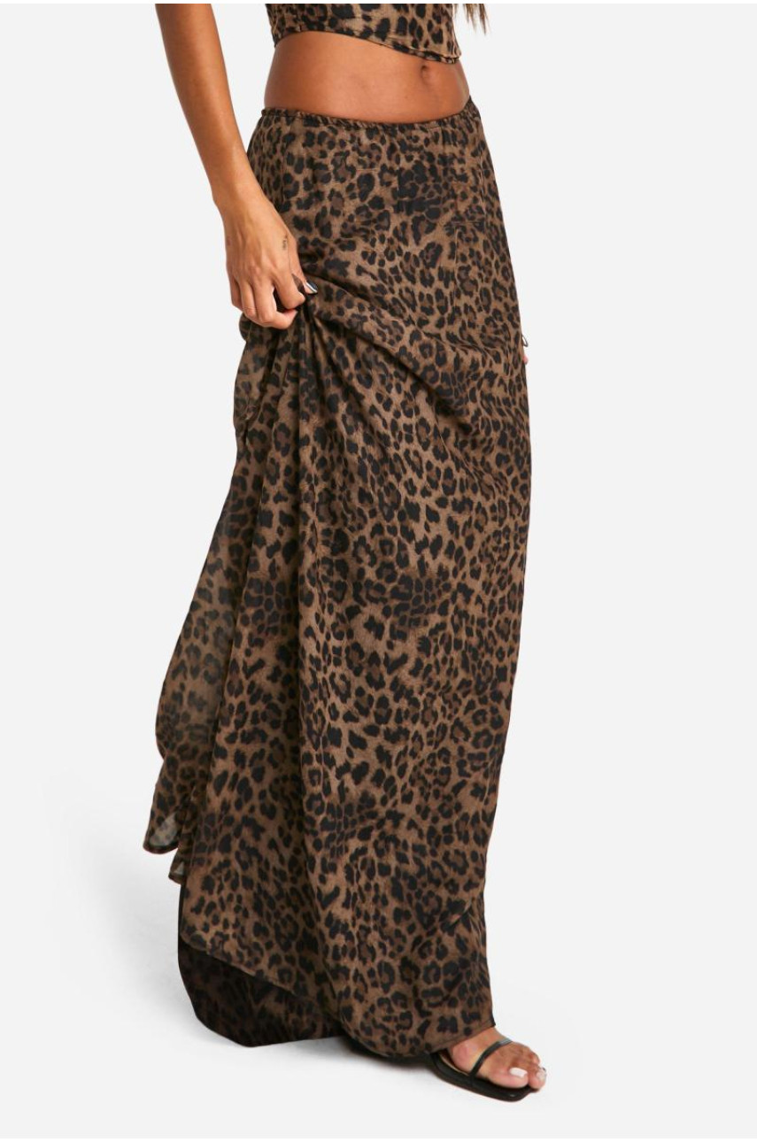 Спідниця максі з леопардовим принтом