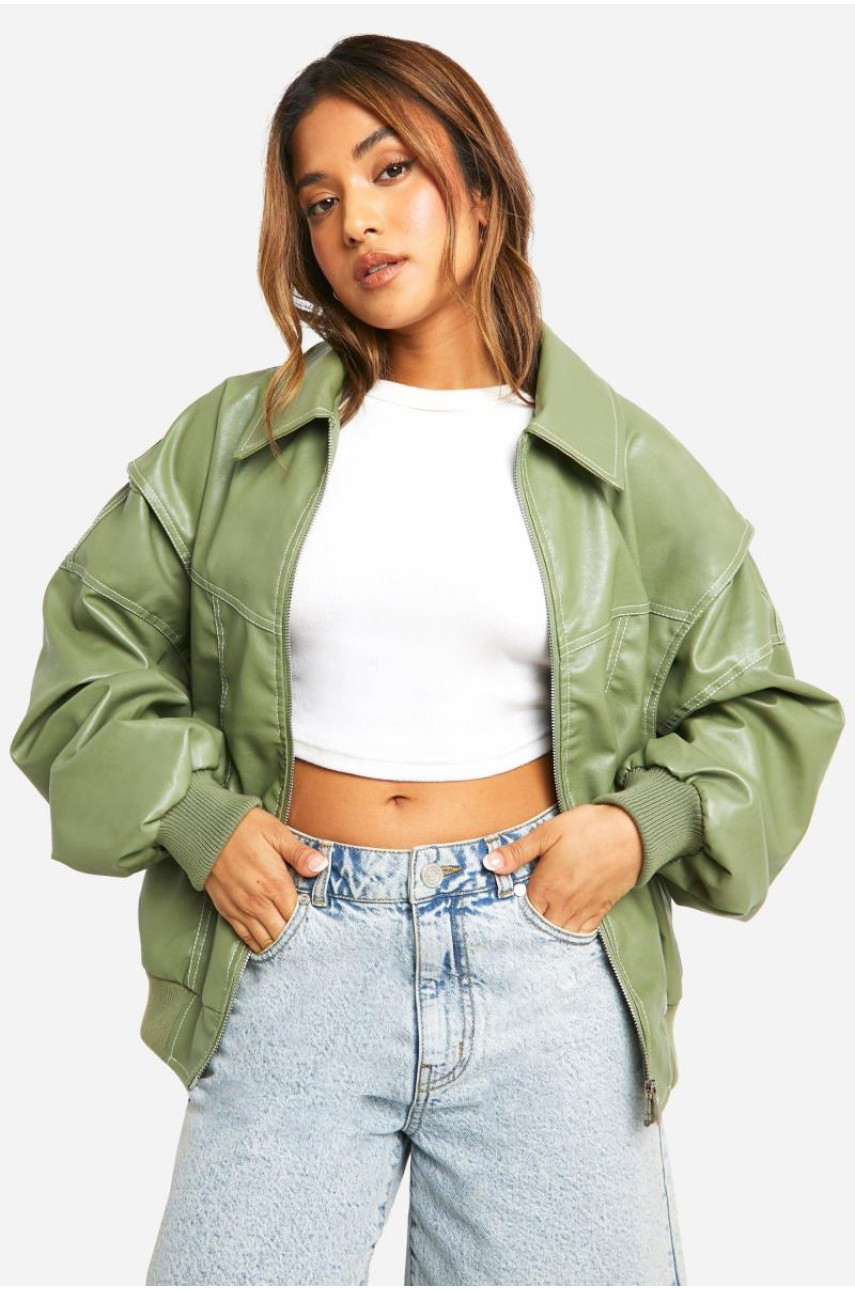 Великий бомбер Petite Pu з контрастною строчкою