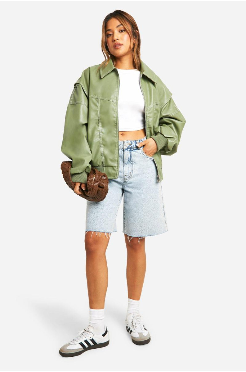 Великий бомбер Petite Pu з контрастною строчкою