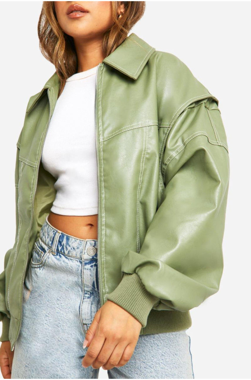 Великий бомбер Petite Pu з контрастною строчкою