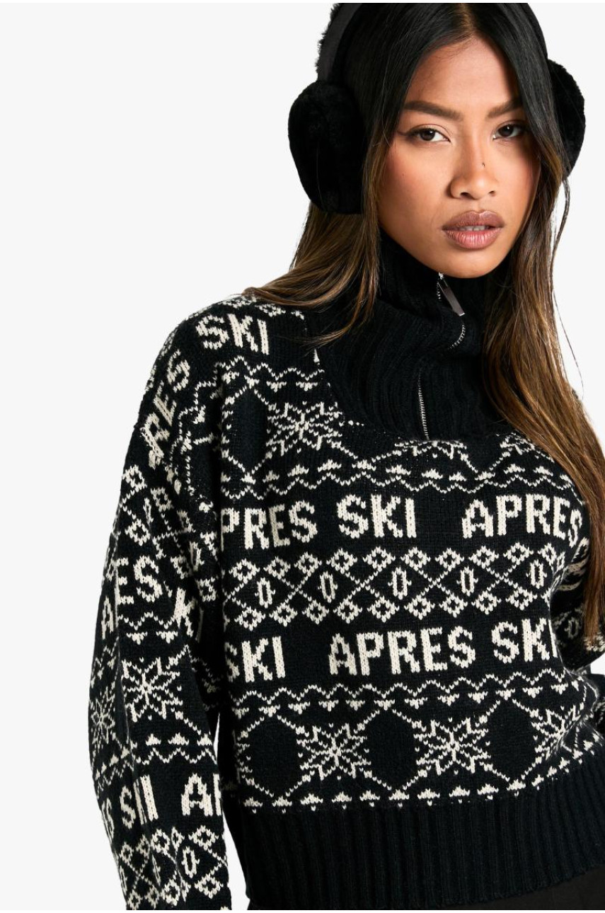 Різдвяний джемпер на півзастібці Apres Ski