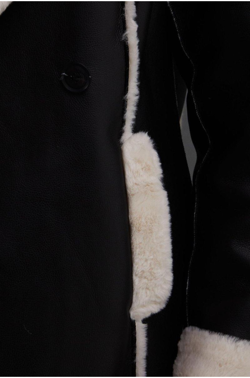 Контрастна штучна шкіряна край до Edge Aviator Jacket