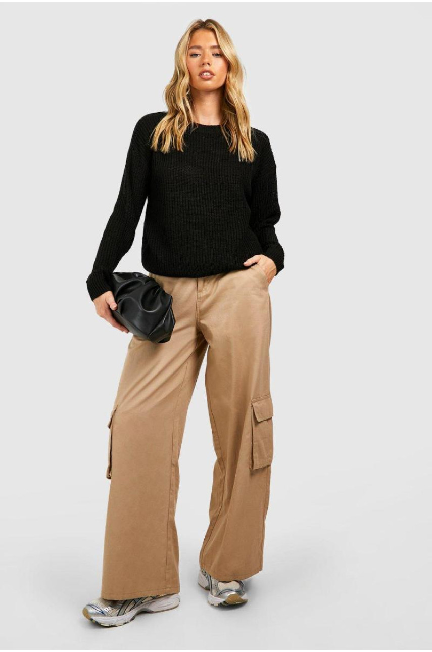 Трикотажний джемпер з круглим вирізом