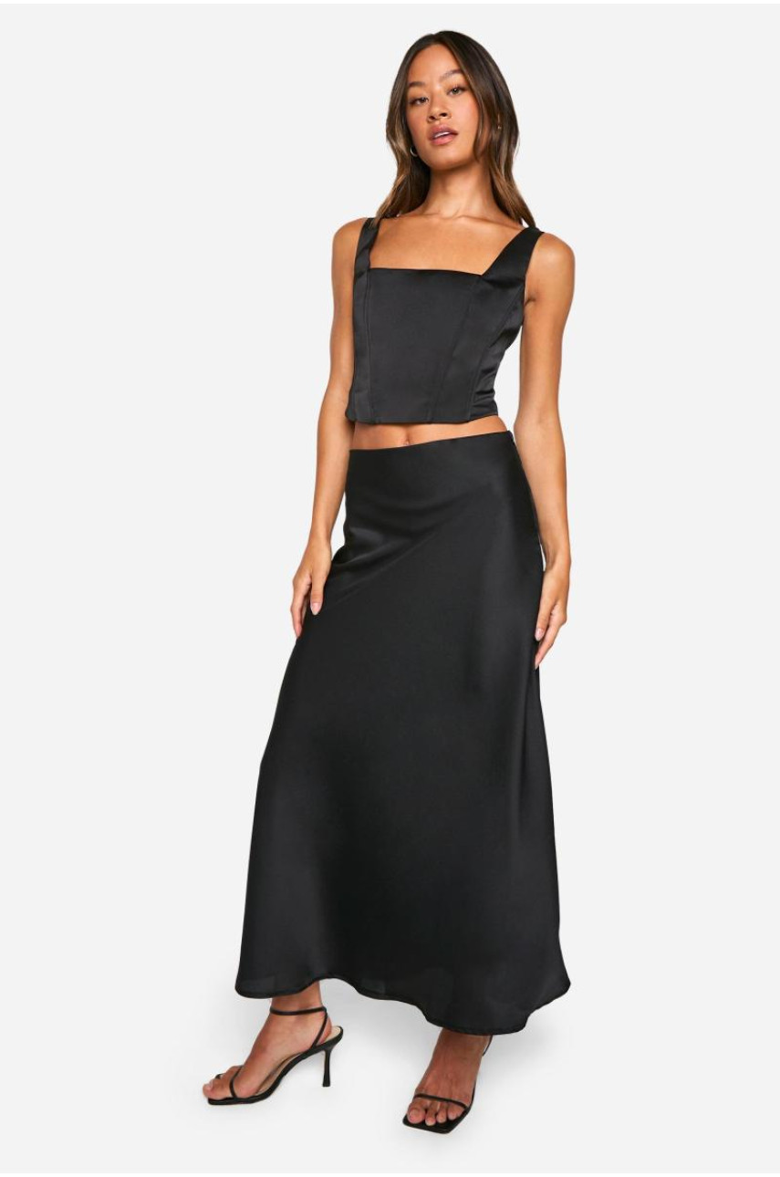 Висока атласна спідниця Midaxi