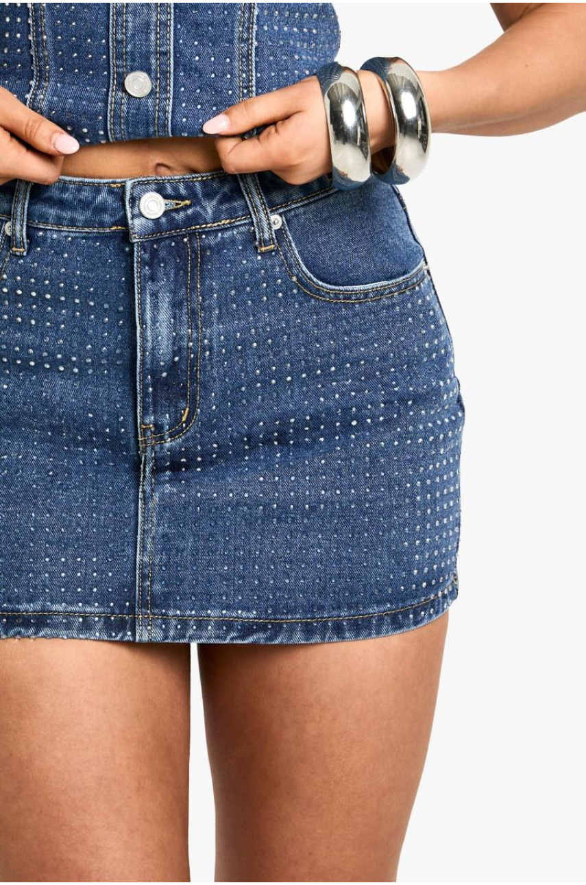 Джинсова міні-спідниця Diamante