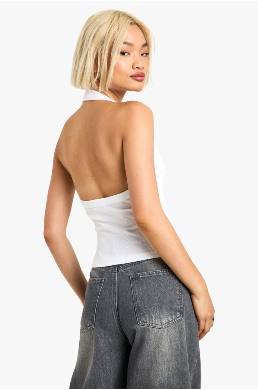 Білий товстий жилет із застібками на ребрах