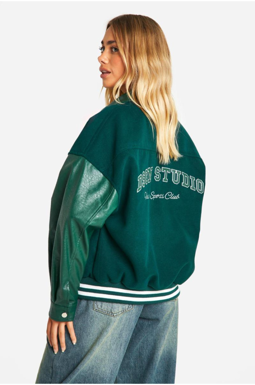 Великий бомбер зі штучної шкіри