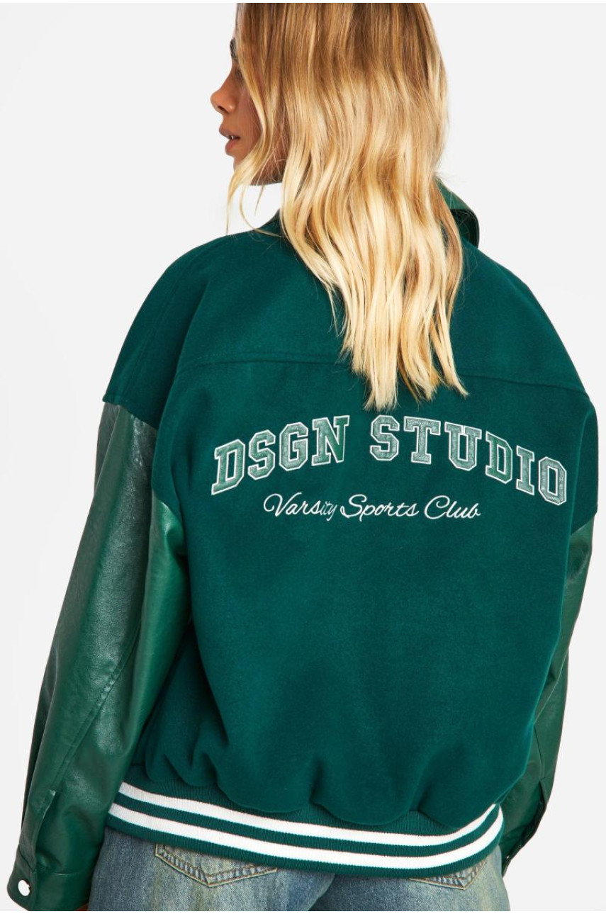 Великий бомбер зі штучної шкіри