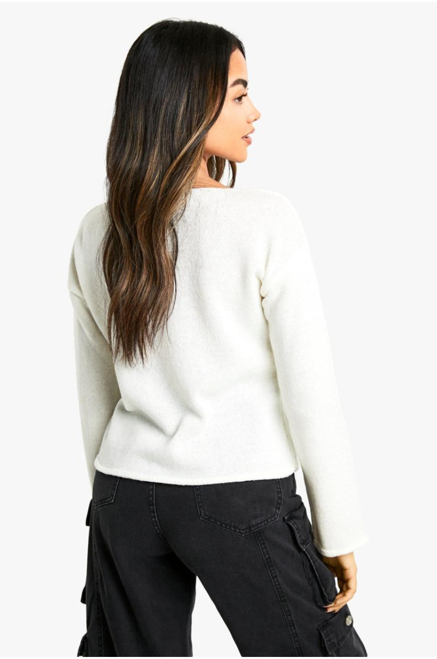 Університетський джемпер із зірчастими деталями з необробленого краю