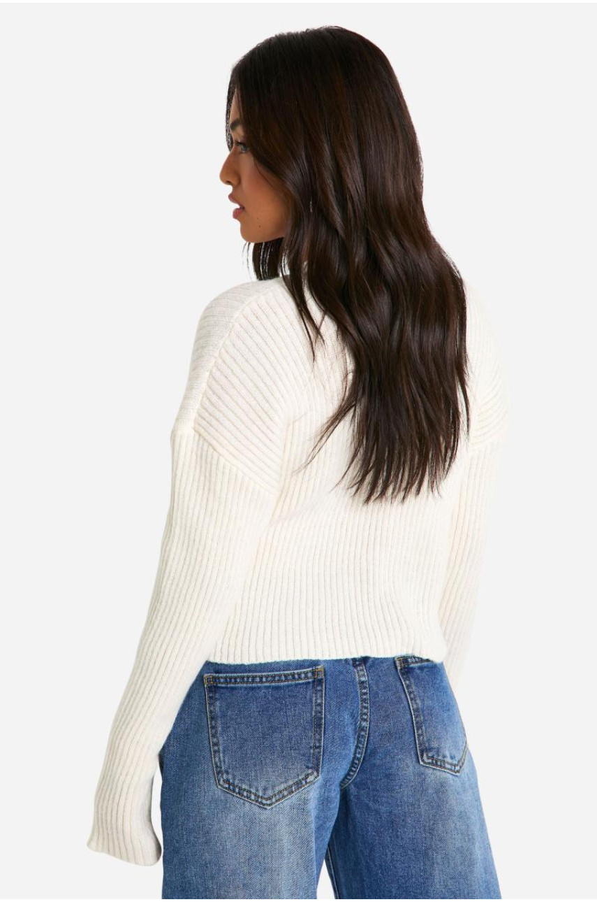 Маленький джемпер з ребристими ґудзиками на талії