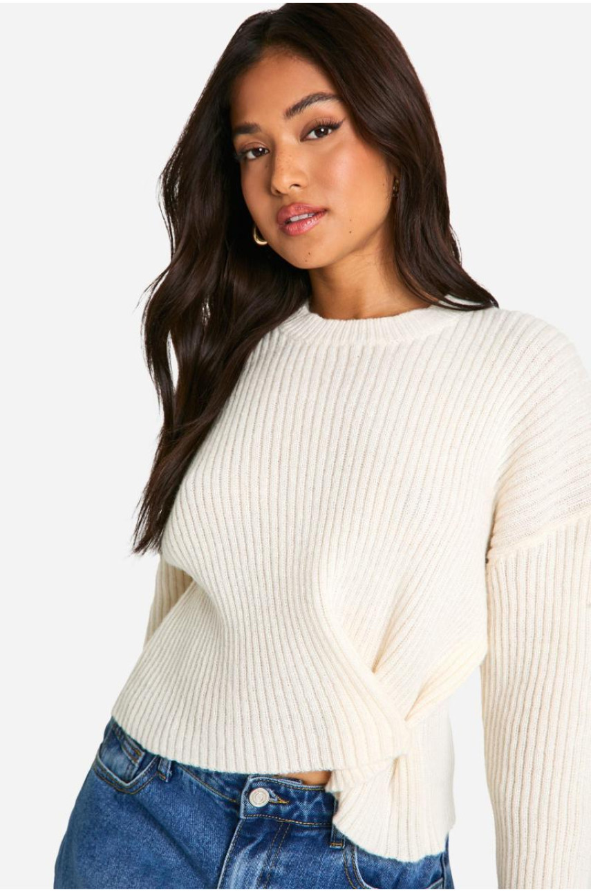 Маленький джемпер з ребристими ґудзиками на талії