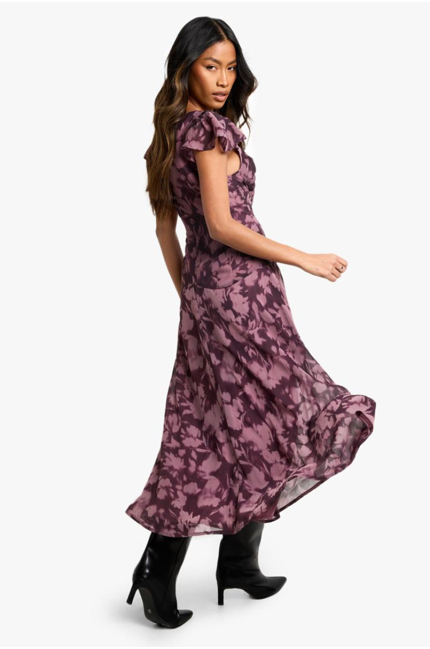 Квітковий плаття з довгим рукавом Twist Midaxi