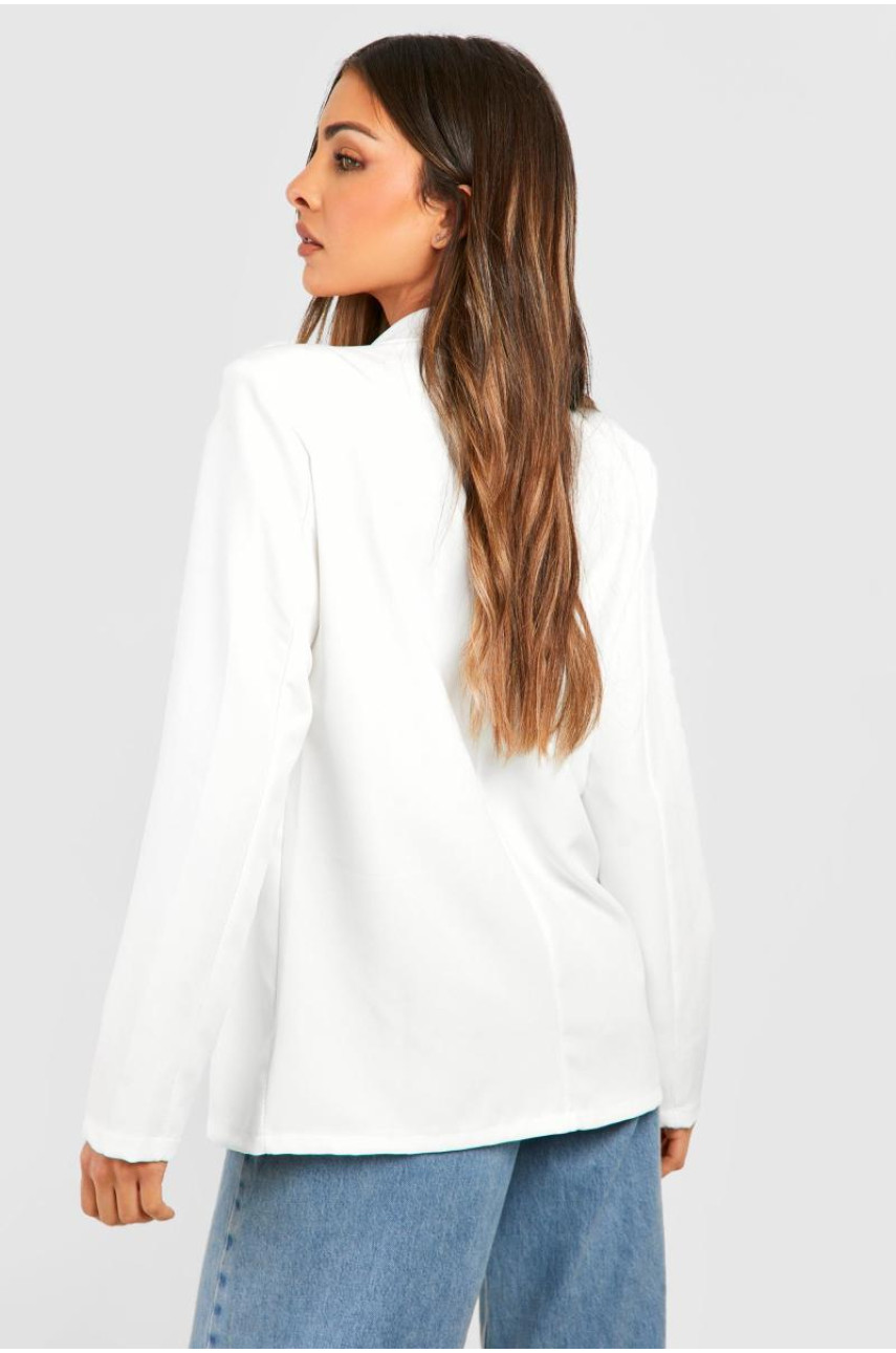 Базовий тканий однобортний піджак із глибоким лацканом