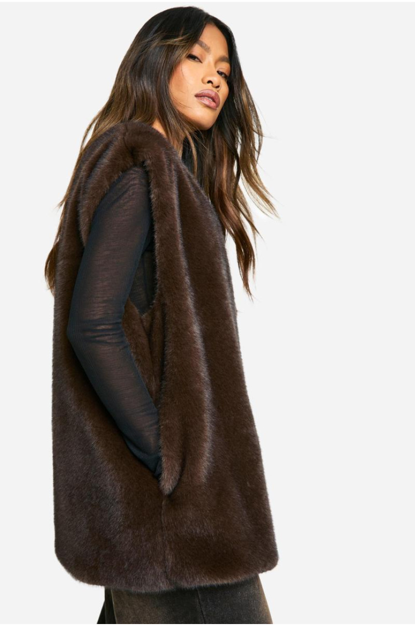 Жилет великого розміру зі штучного хутра у вінтажному стилі