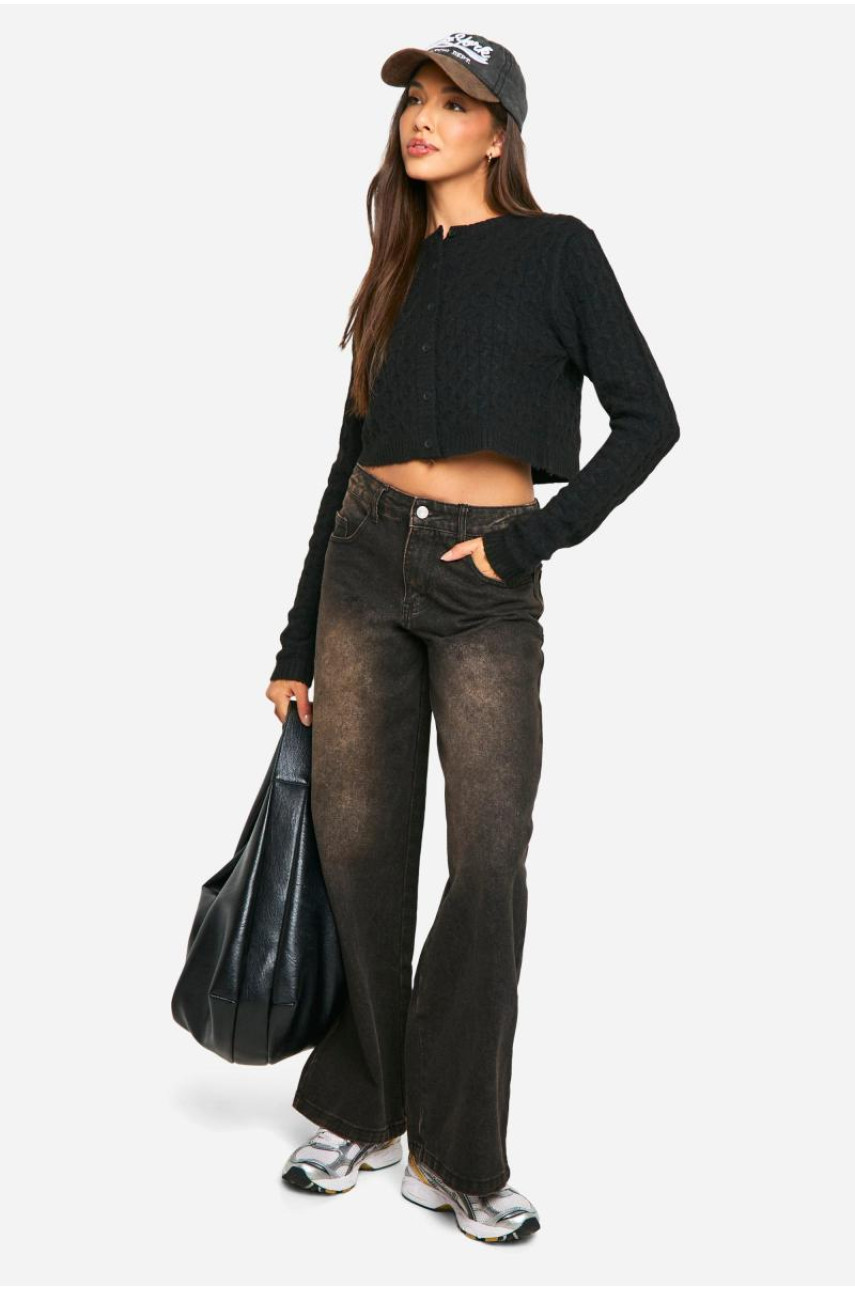 М'який в'язаний кардиган з тросу