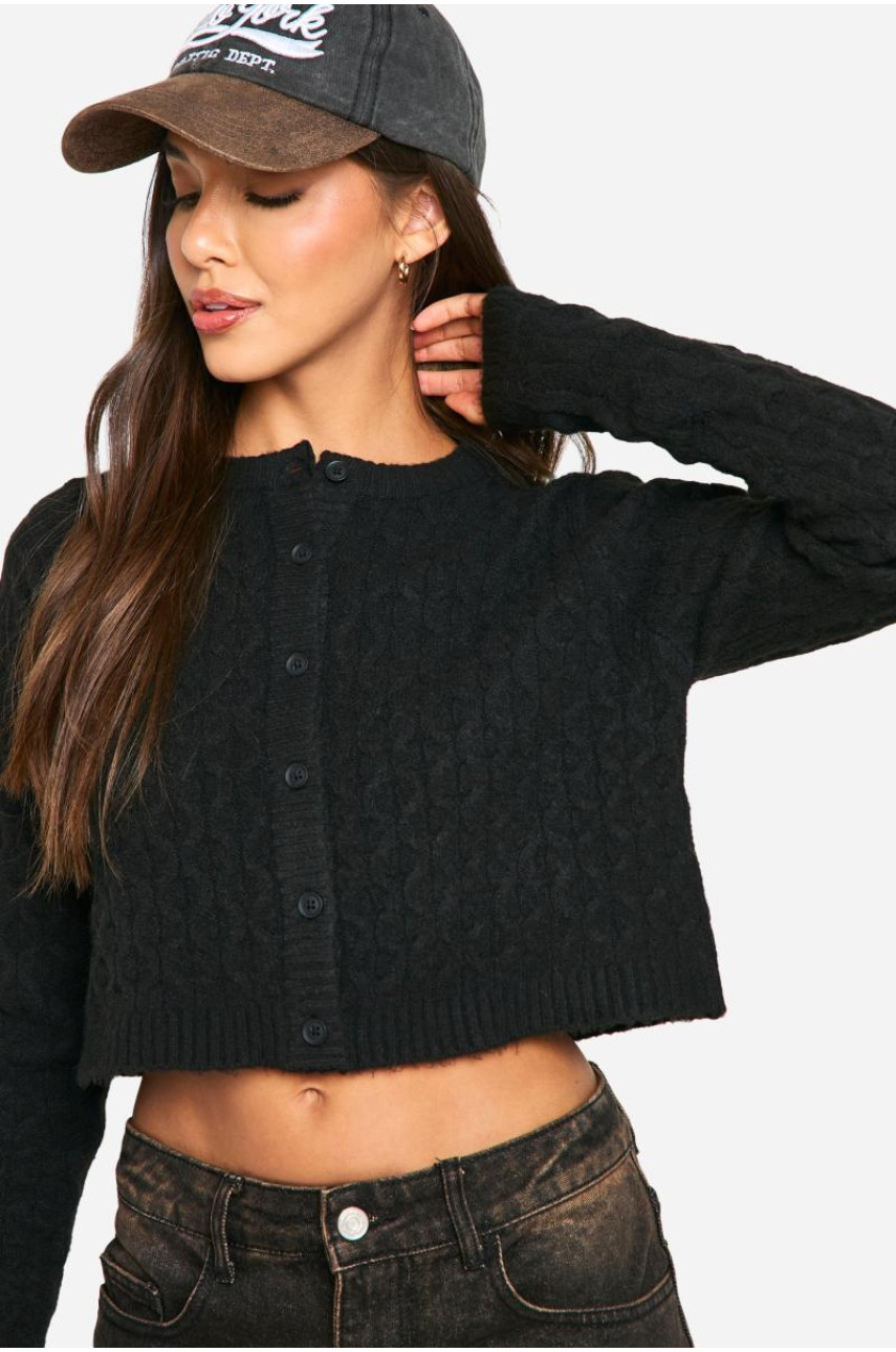 М'який в'язаний кардиган з тросу