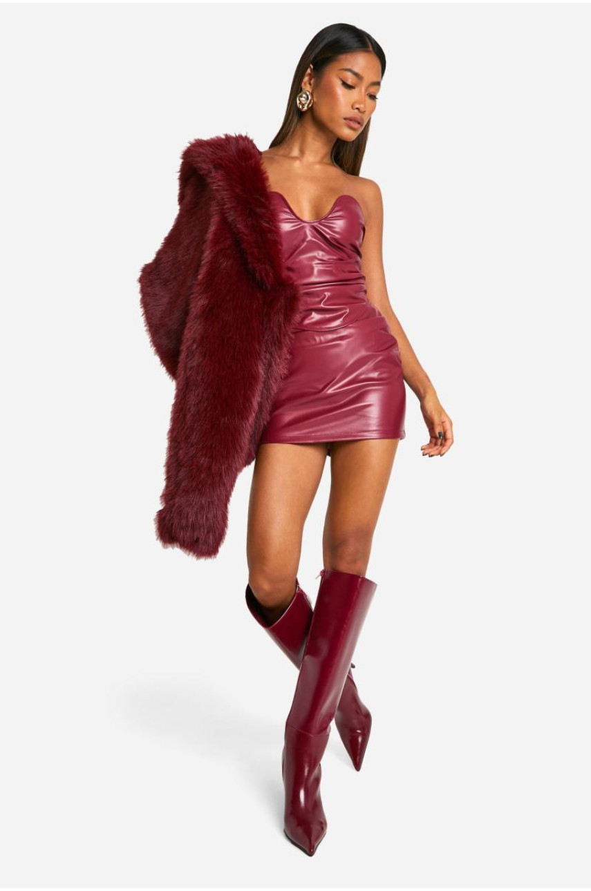 Міні-спідниця з Pu Ruched