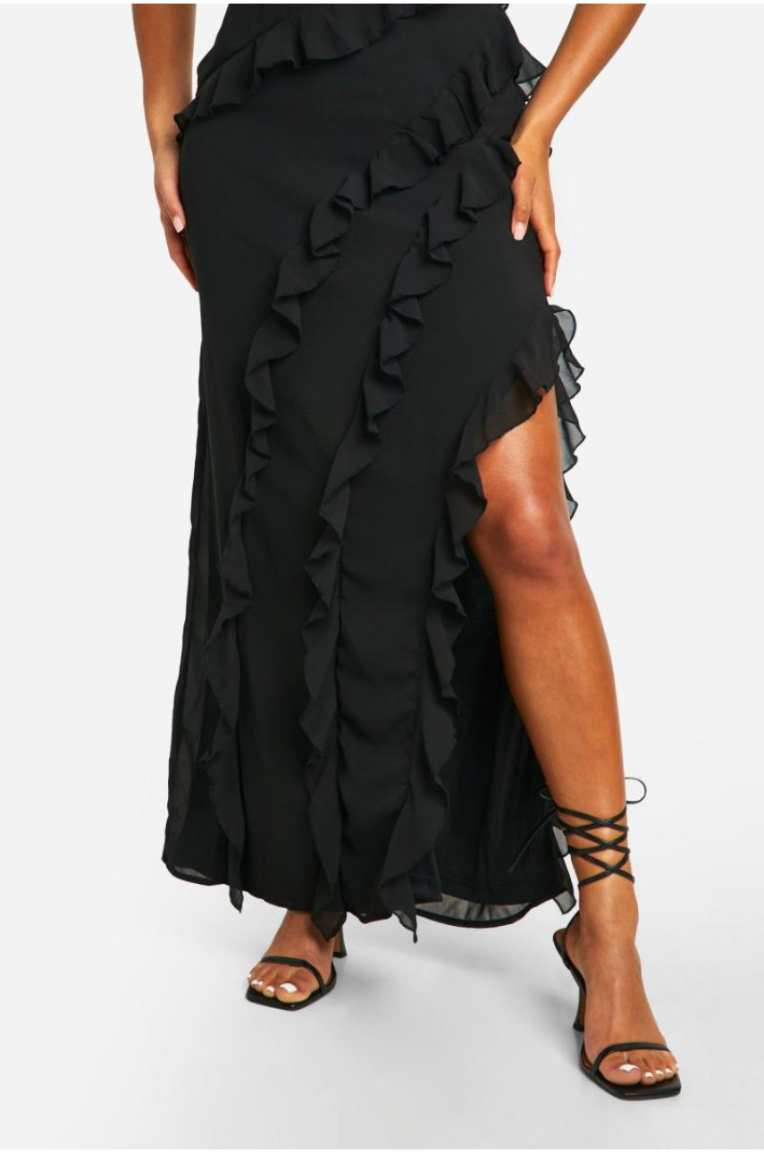 Шифонова сукня максі з рюшами