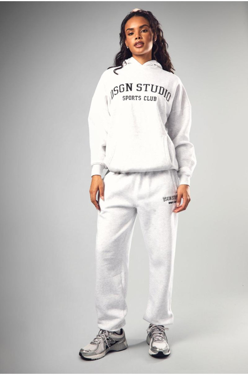 Попелясто-сірий оверсайз-худі Dsgn Studio Applique